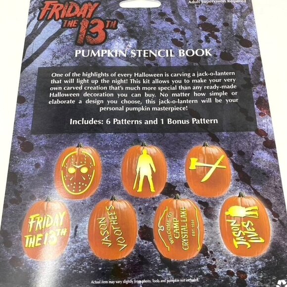 Halloween Michael Myers Pumpkin Stencil Book 7 Patterns Friday The 13th Movie - Picture 3 of 4
